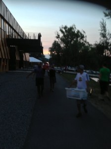 The Renegade Rowing Team after a sunset row on the Charles River!