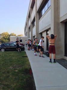 BC Men's Crew getting after some Wall Balls earlier this season