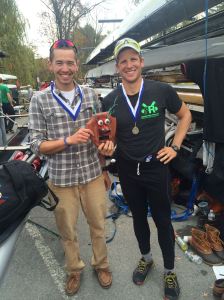 BC Men's Head Coach Brendan Mulvey and Boys Row Boston Head Coach Drew Tennant won a fish head last weekend in the 2x.  Congrats guys!