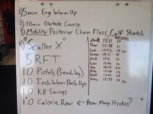Results from Sculler X last week.